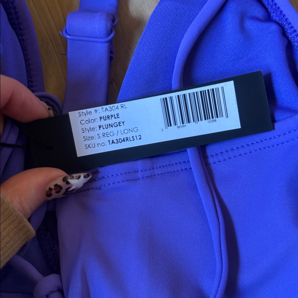 TA3 Purple PLUNGEY one piece long - Picture 4 of 4